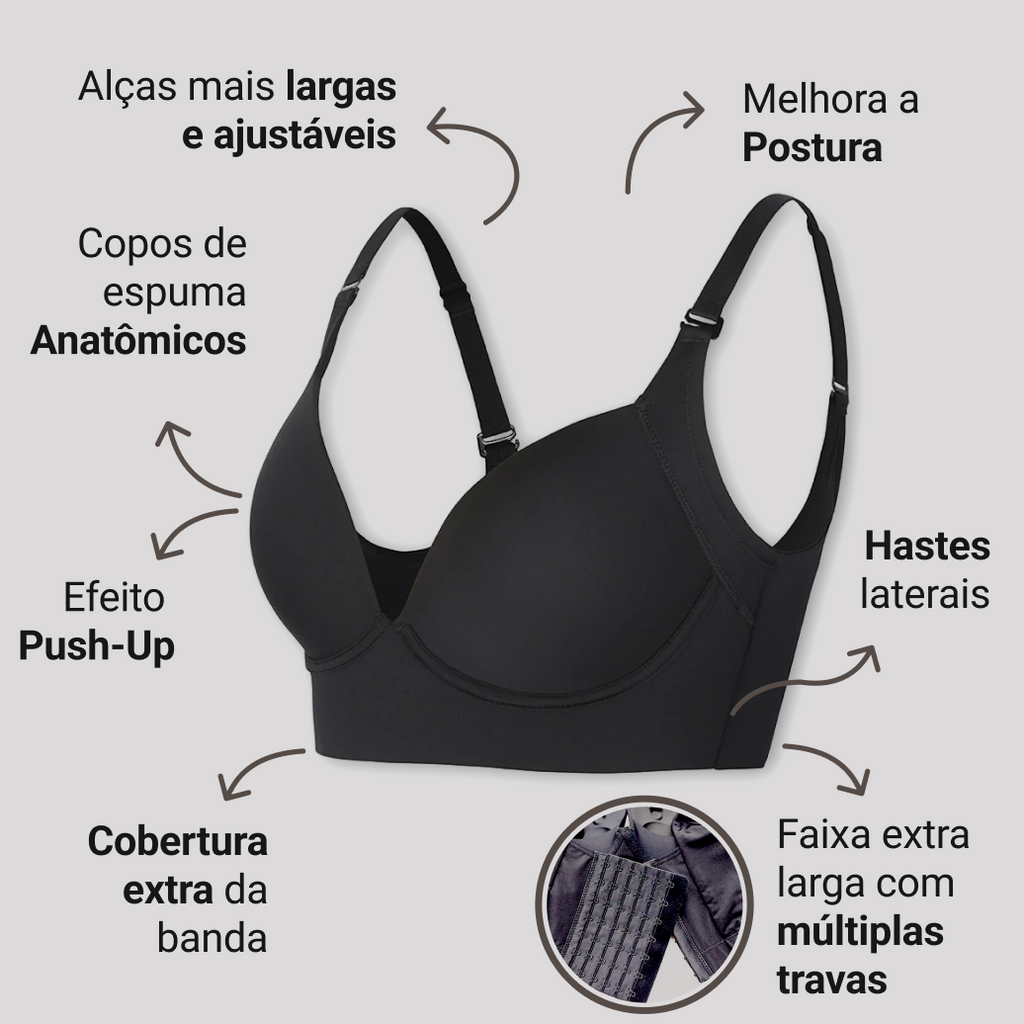 Sutiã Anatômico Tecido Inteligente Aura Harmonia, Conforto e Suporte Sem Marcas