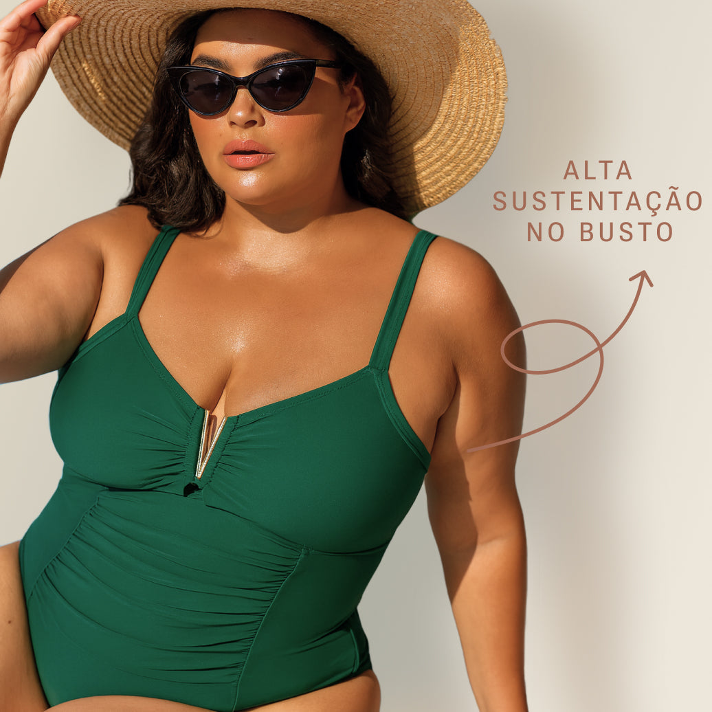 Maiô Modelador Tecido Compressivo Aura Vital Harmonia, Silhueta Definida com Conforto Absoluto