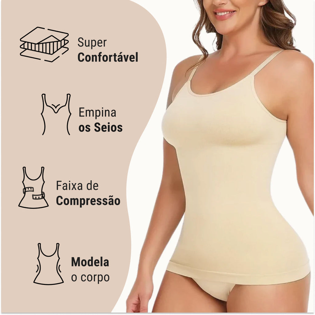 Regata Modeladora Compressão Contorno Prisma Vitalidade, Silhueta Definida Instantaneamente