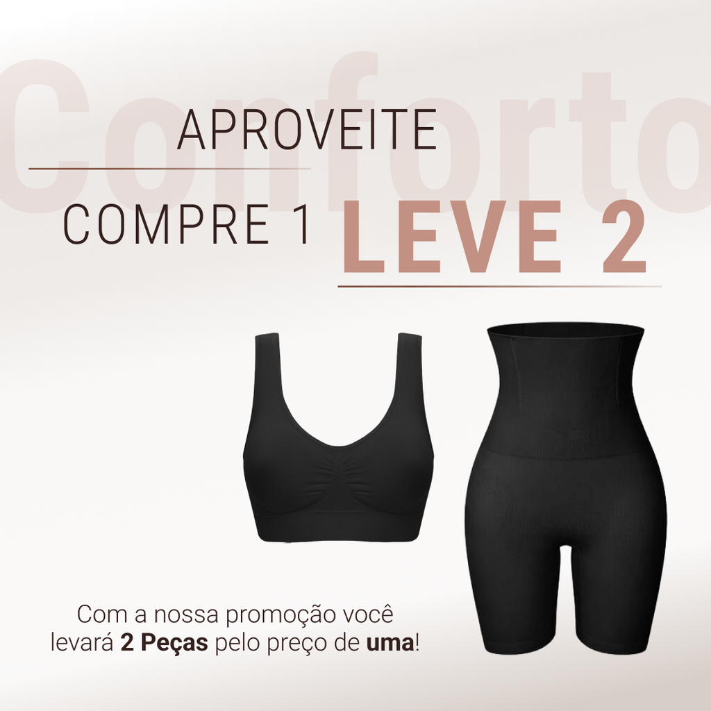 Conjunto Modelador Tecido Compressivo Aura Equilíbrio Serenidade, Conforto e Sustentação o Dia Todo