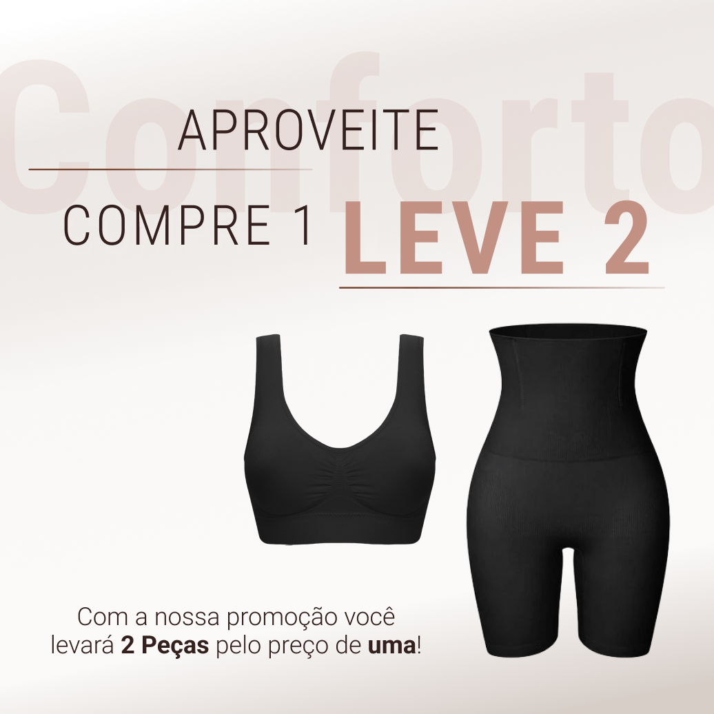 Conjunto Modelador Tecido Compressivo Aura Equilíbrio Serenidade, Conforto e Sustentação o Dia Todo