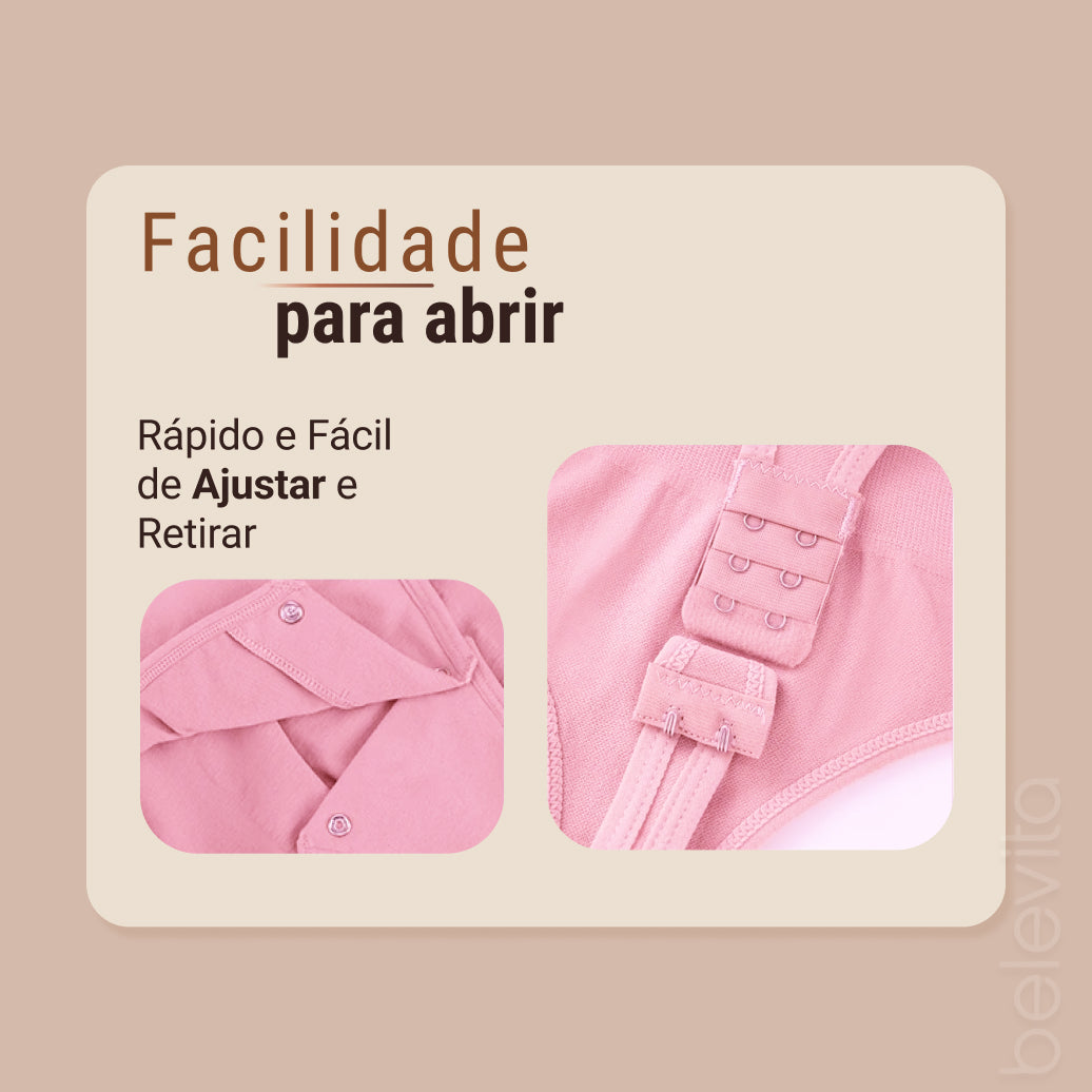 Body Modelador Compressão Suave Aura Estilo Eclipse, Silhueta Definida e Conforto Diário - Compre 1 Leve 2