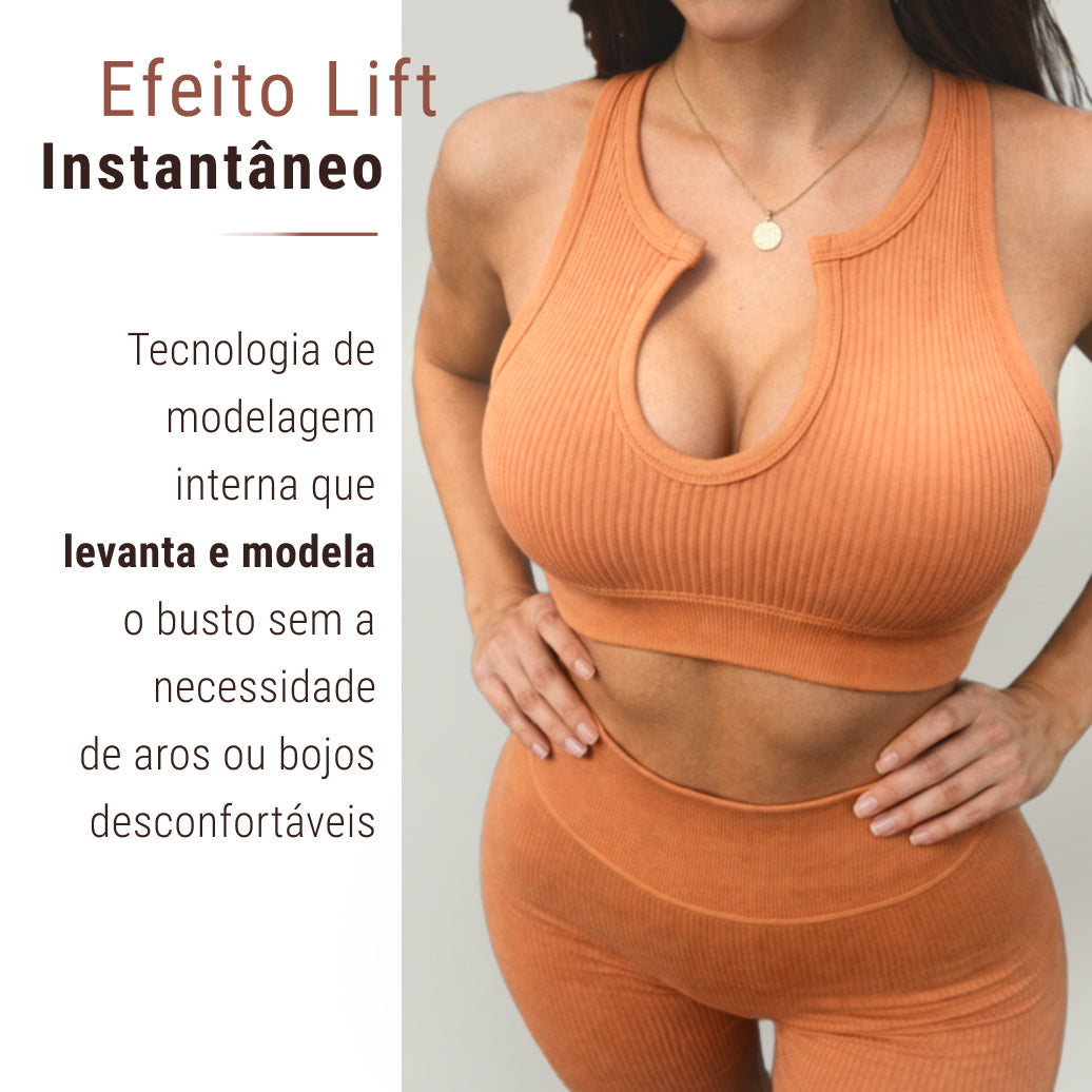 Sutiã Esportivo Suporte Modelador Aura Lift Vitalidade, Sustentação e Conforto Sem Marcas