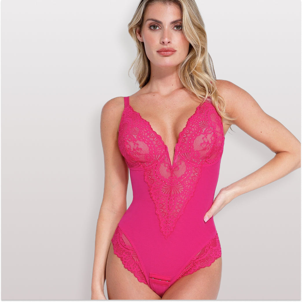 Body Modelador Renda Escultura Aura Suprema, Silhueta Elegante e Conforto Diário