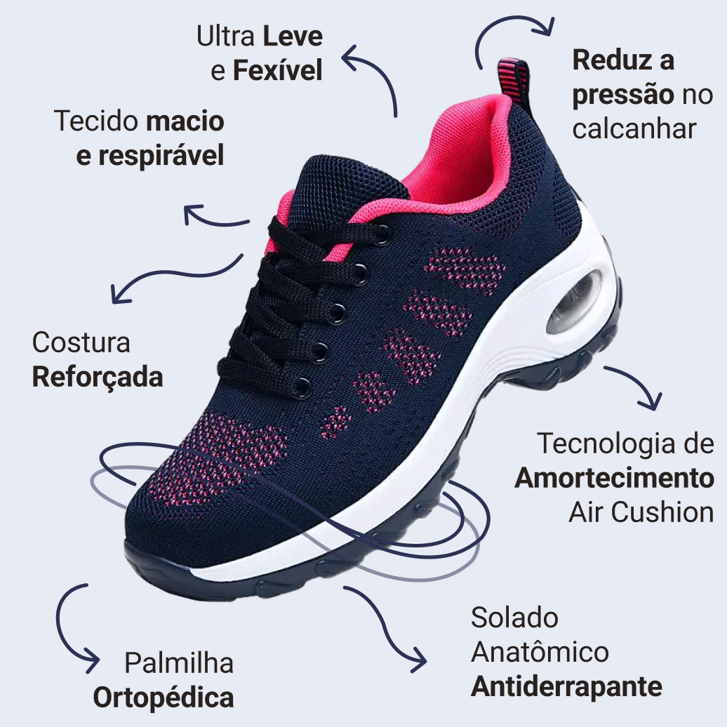 Tênis Ortopédico Sola Flexível Horizonte Sereno Flow, Alívio Imediato Para Dores e Impactos