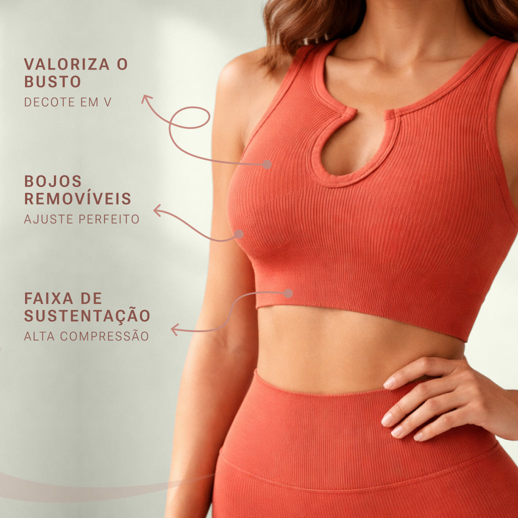 Sutiã Esportivo Suporte Modelador Aura Lift Vitalidade, Sustentação e Conforto Sem Marcas