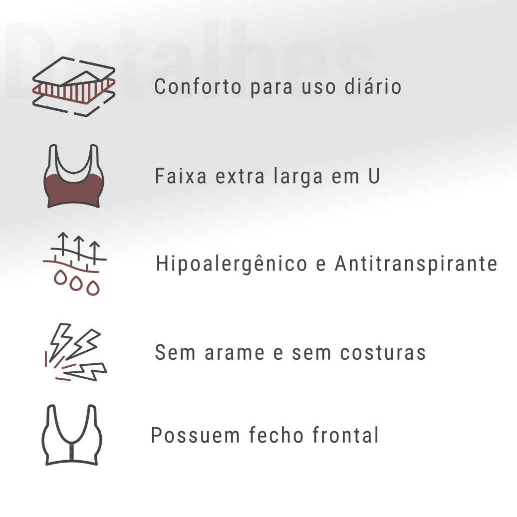 Sutiã Suporte Ergonômico Harmonia Zen Brisa, Conforto Absoluto o Dia Todo - Compre 1 Leve 3