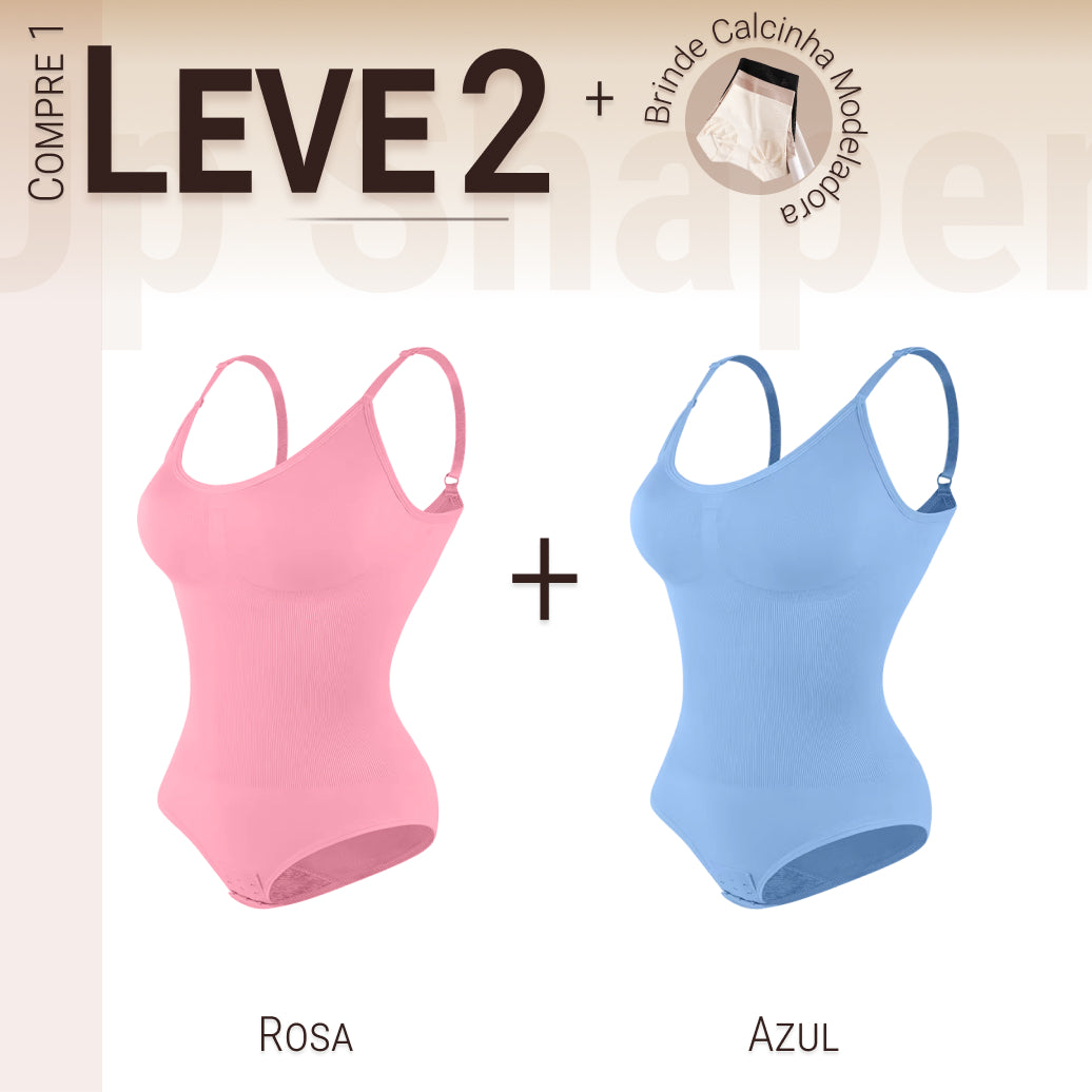 Body Modelador Compressão Suave Aura Estilo Eclipse, Silhueta Definida e Conforto Diário - Compre 1 Leve 2