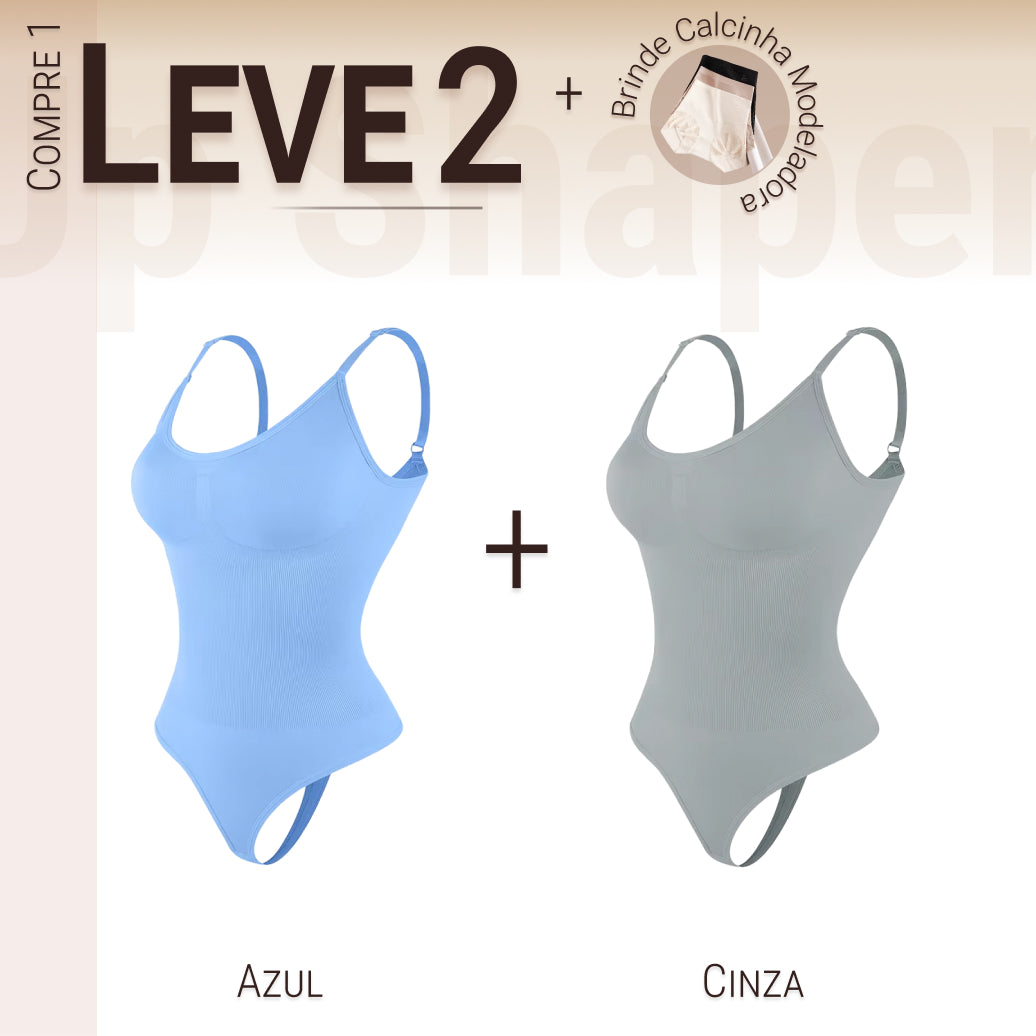 Body Modelador Compressão Suave Aura Estilo Eclipse, Silhueta Definida e Conforto Diário - Compre 1 Leve 2