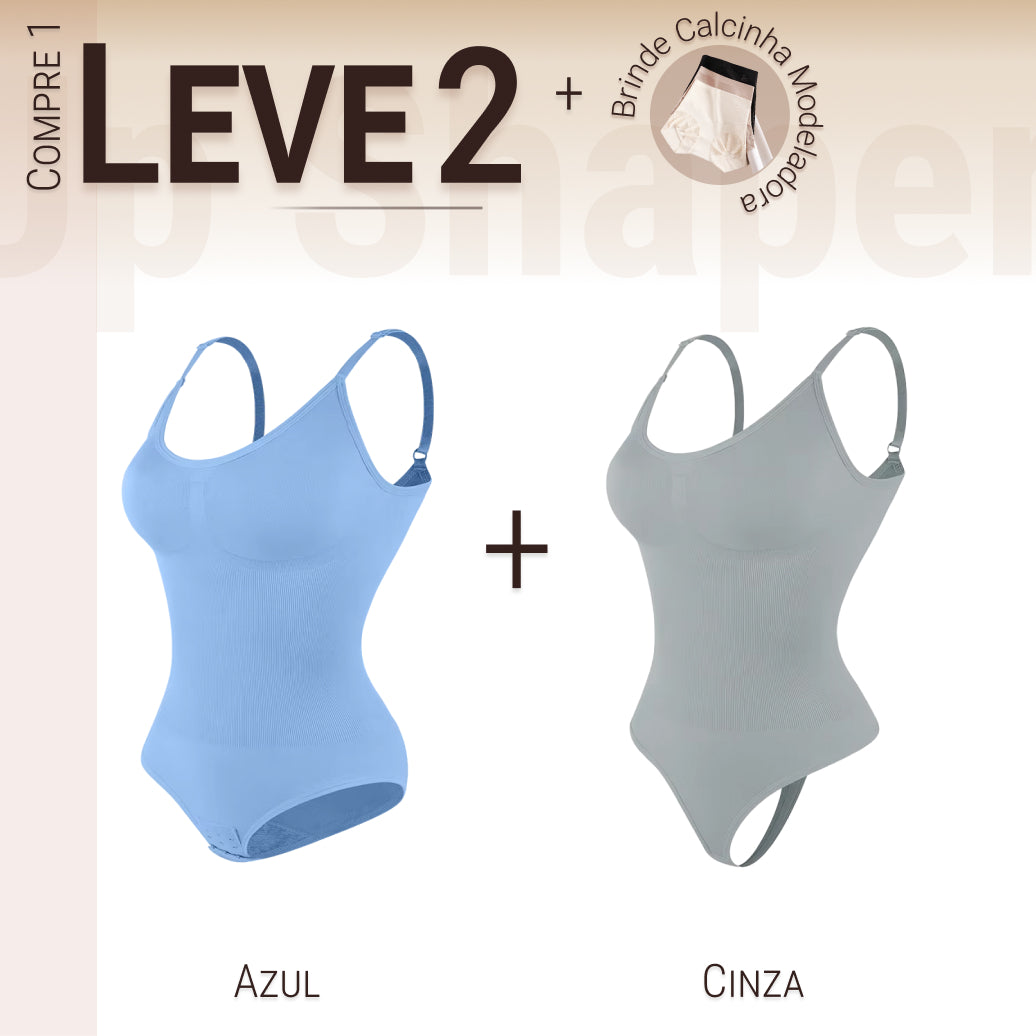 Body Modelador Compressão Suave Aura Estilo Eclipse, Silhueta Definida e Conforto Diário - Compre 1 Leve 2