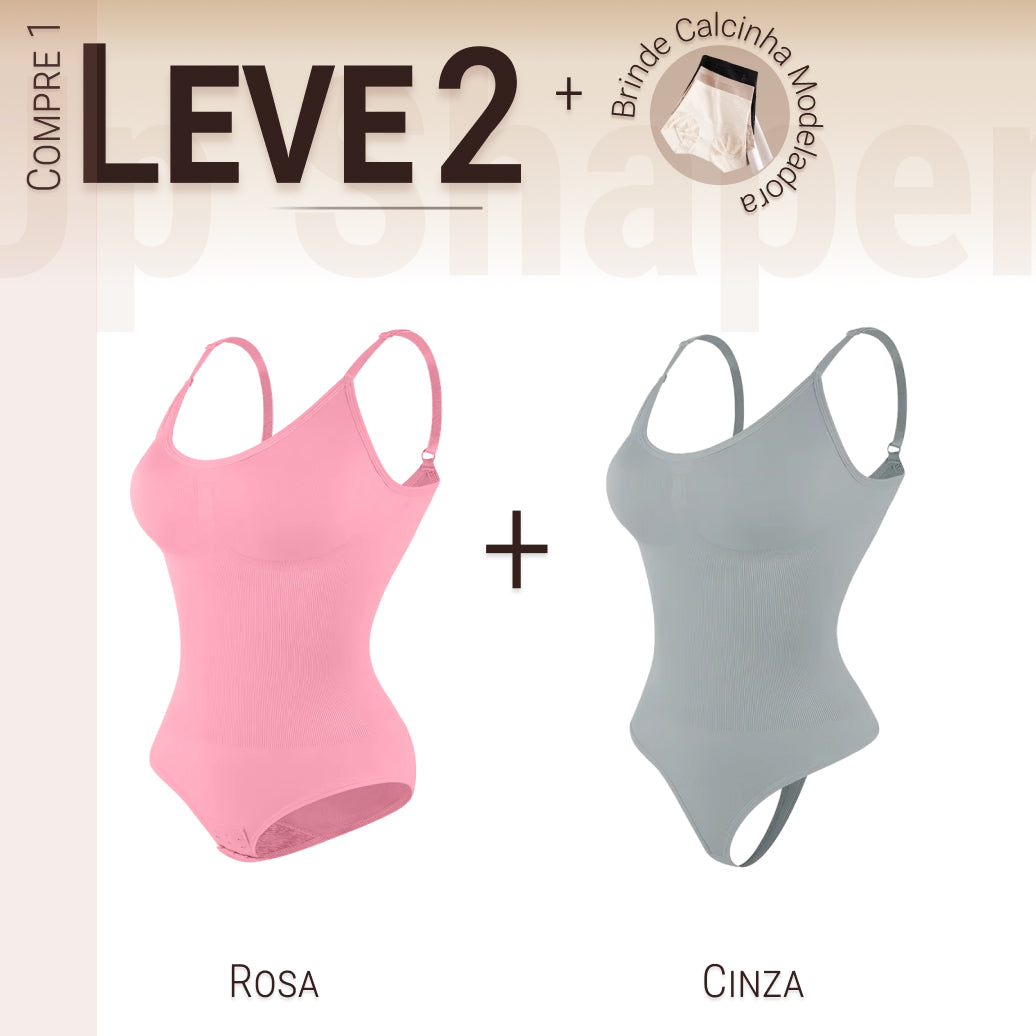 Body Modelador Compressão Suave Aura Estilo Eclipse, Silhueta Definida e Conforto Diário - Compre 1 Leve 2