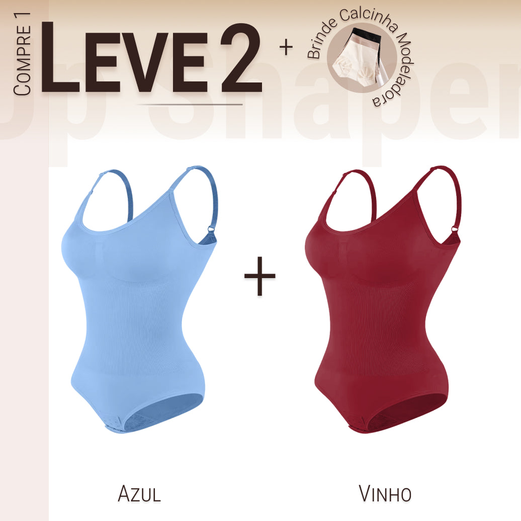 Body Modelador Compressão Suave Aura Estilo Eclipse, Silhueta Definida e Conforto Diário - Compre 1 Leve 2