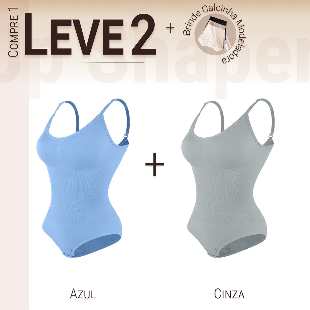 Body Modelador Compressão Suave Aura Estilo Eclipse, Silhueta Definida e Conforto Diário - Compre 1 Leve 2