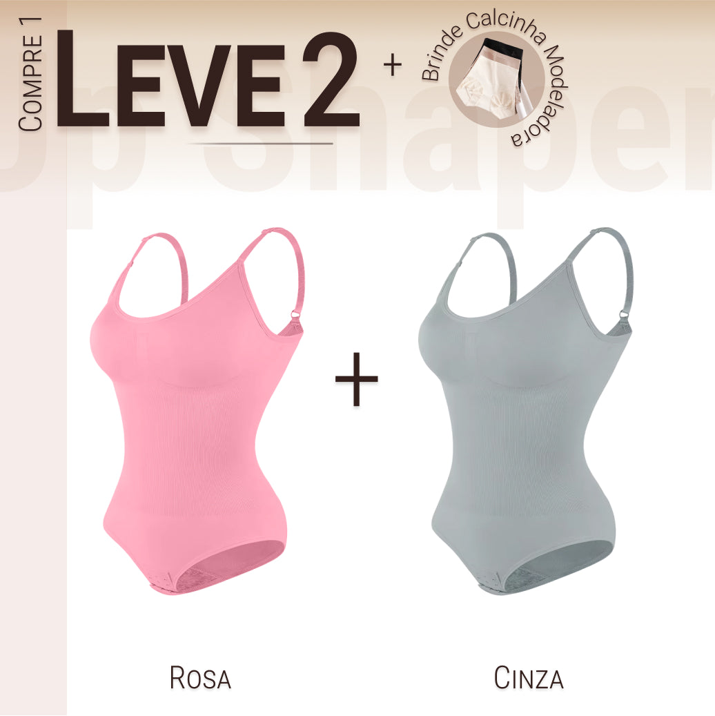 Body Modelador Compressão Suave Aura Estilo Eclipse, Silhueta Definida e Conforto Diário - Compre 1 Leve 2