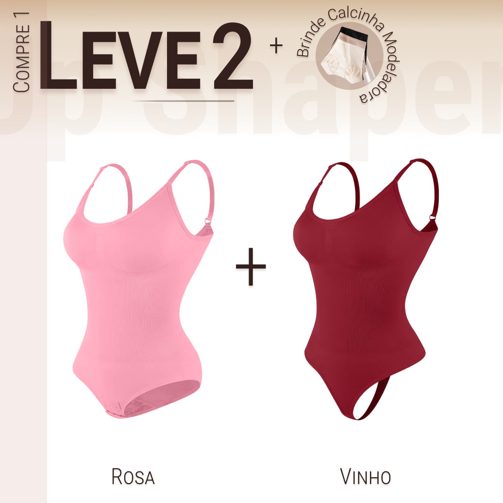 Body Modelador Compressão Suave Aura Estilo Eclipse, Silhueta Definida e Conforto Diário - Compre 1 Leve 2