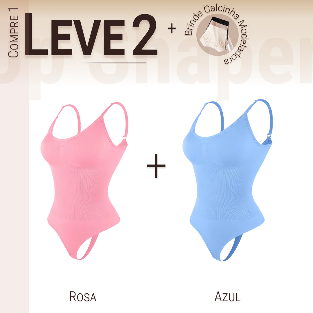 Body Modelador Compressão Suave Aura Estilo Eclipse, Silhueta Definida e Conforto Diário - Compre 1 Leve 2