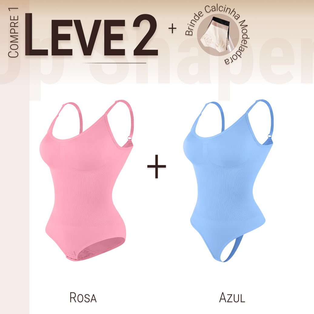 Body Modelador Compressão Suave Aura Estilo Eclipse, Silhueta Definida e Conforto Diário - Compre 1 Leve 2