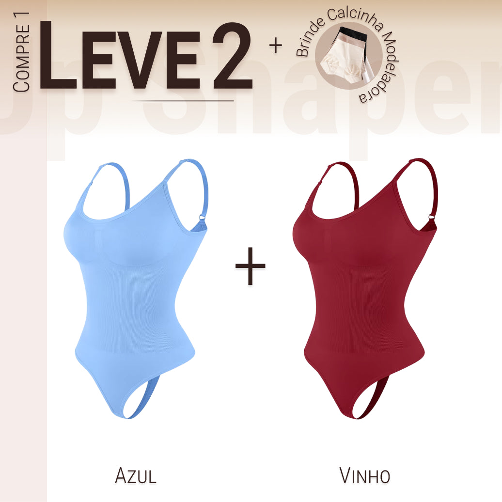 Body Modelador Compressão Suave Aura Estilo Eclipse, Silhueta Definida e Conforto Diário - Compre 1 Leve 2