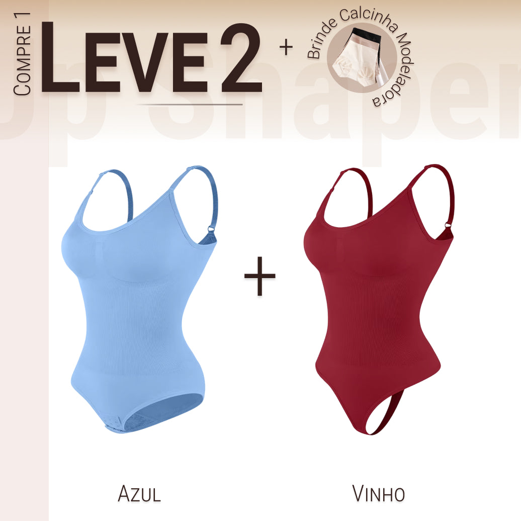 Body Modelador Compressão Suave Aura Estilo Eclipse, Silhueta Definida e Conforto Diário - Compre 1 Leve 2