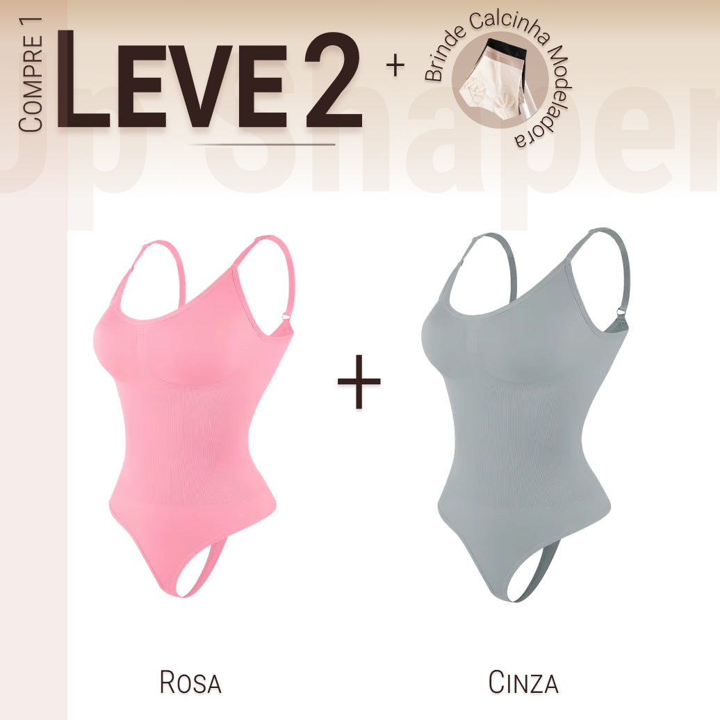 Body Modelador Compressão Suave Aura Estilo Eclipse, Silhueta Definida e Conforto Diário - Compre 1 Leve 2
