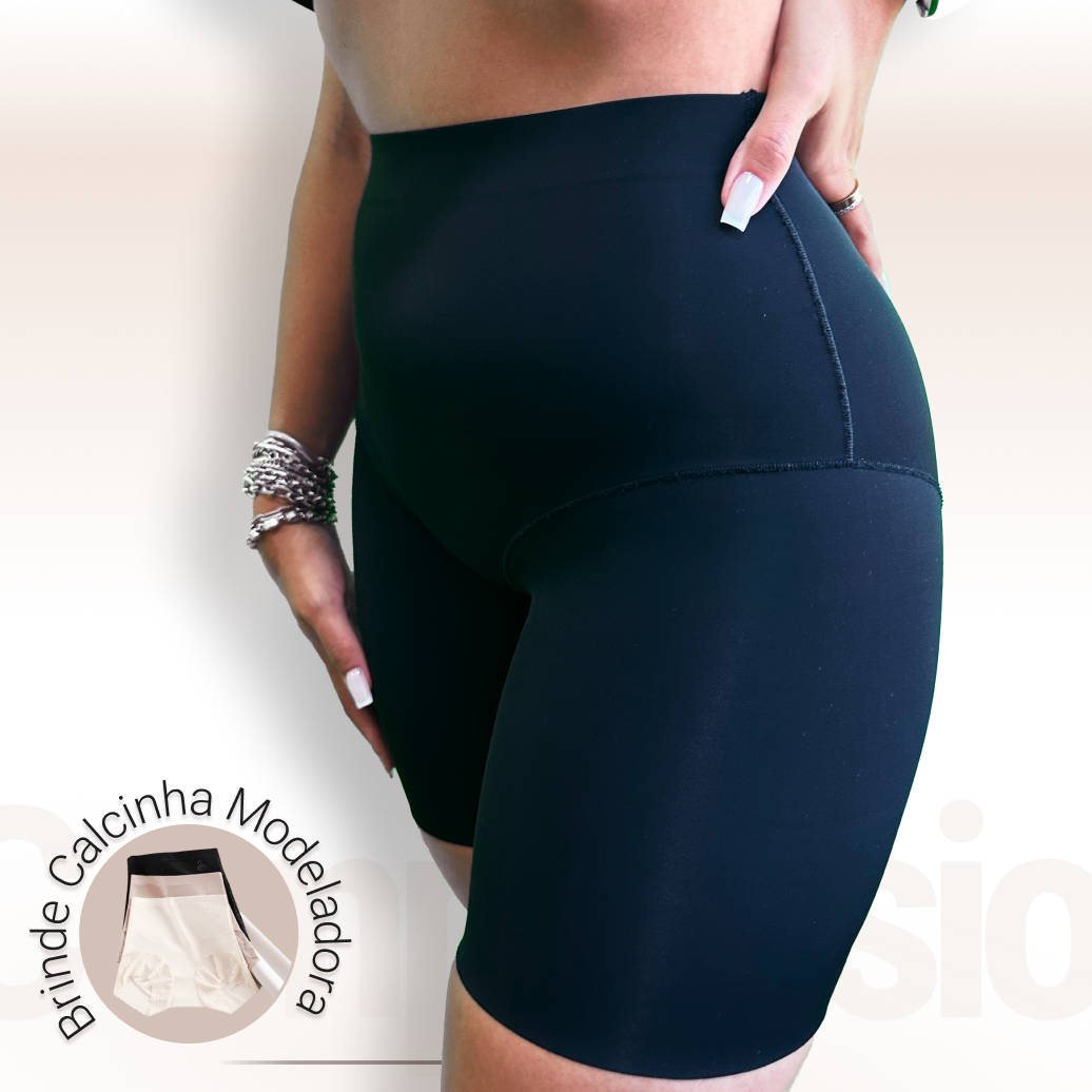 Short Modelador Compressão Suave Aura Harmonia, Silhueta Definida com Conforto Absoluto - Compre 1 Leve 2