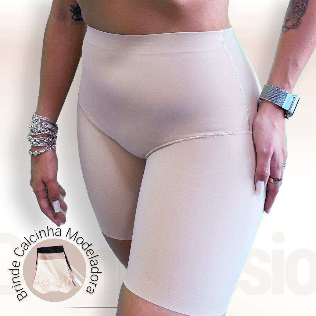 Short Modelador Compressão Suave Aura Harmonia, Silhueta Definida com Conforto Absoluto - Compre 1 Leve 2