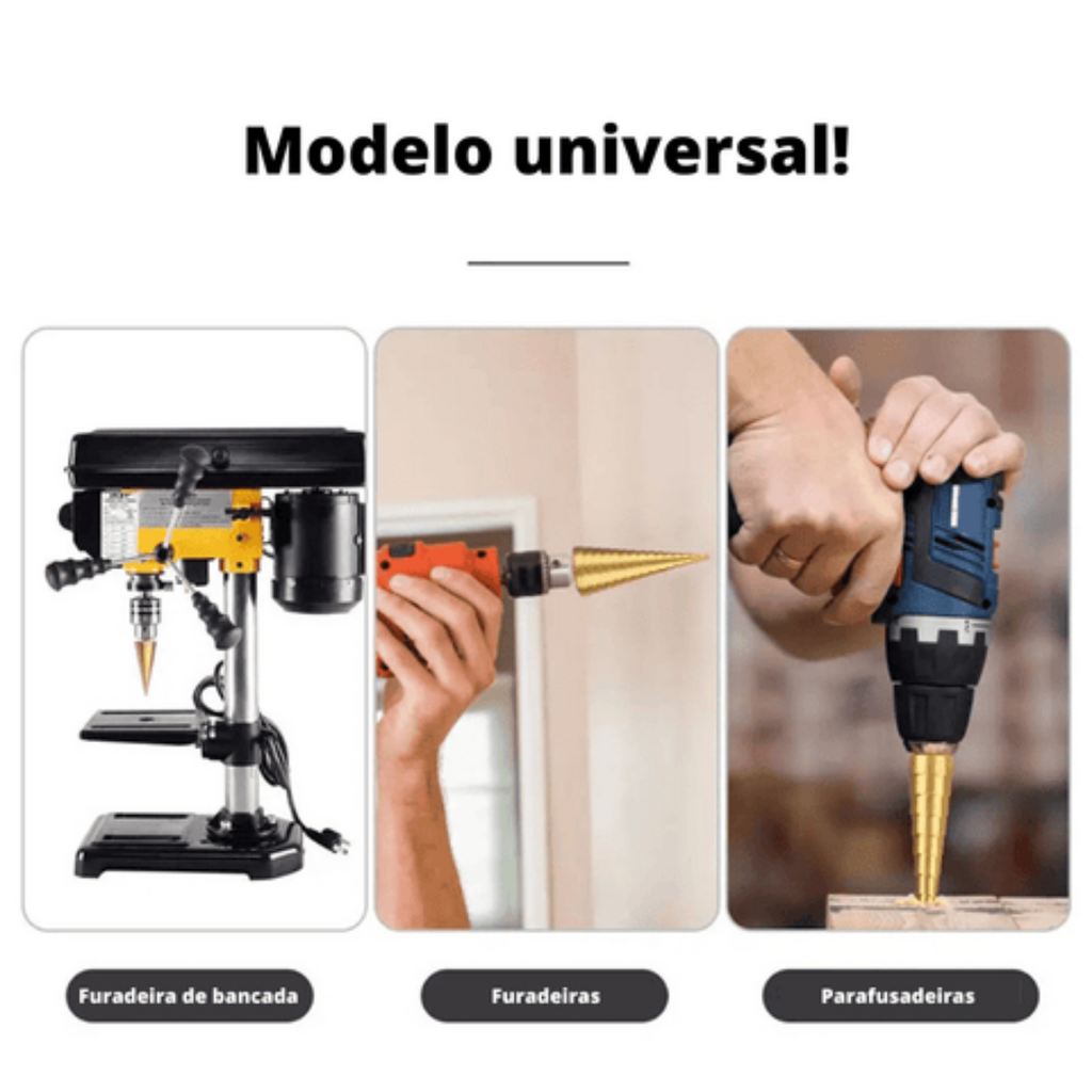 Brocas Titânio Kit 6 Peças Com Caixa Organizadora | Max Holes