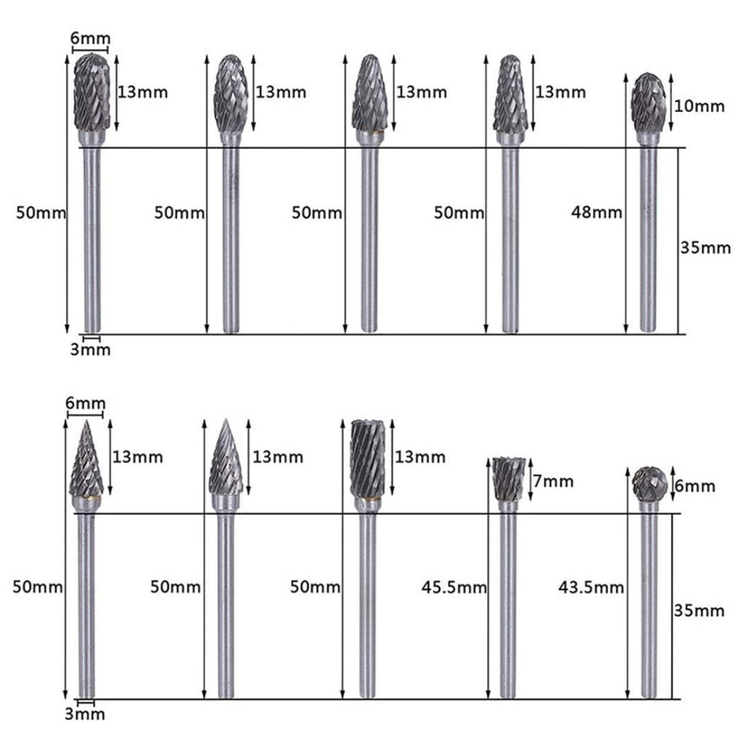 Brocas rotativas conjunto com 10 peças