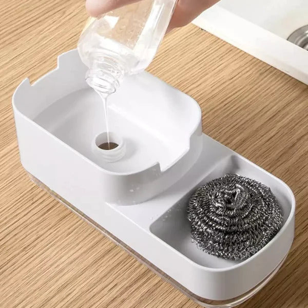 Dispenser de Detergente Duplo com Porta Esponja Ferrazi