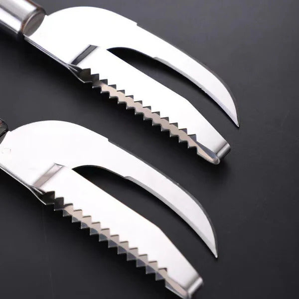 Faca Profissional Multifuncional em Aço Inox | Trata e Limpa Peixe