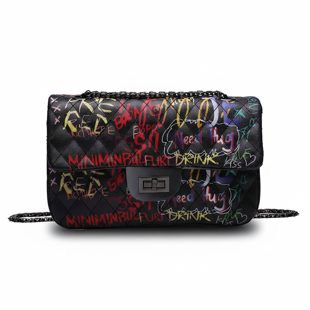 Bolsa Transversal Sintético Arte Prisma Onda, Estilo Exclusivo com Versatilidade