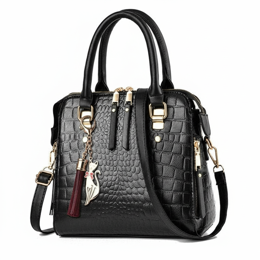 Bolsa Feminina Textura Eclipse Gaia Majestade, Sofisticação Atemporal com Alta Durabilidade