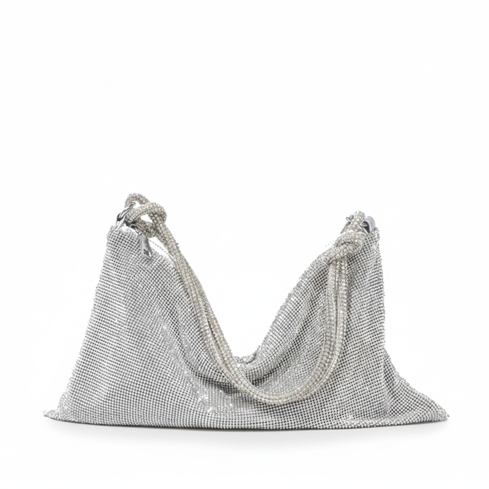 Bolsa Metálica Acabamento Brilhante Prisma Aurora, Elegância Que Atrai Todos os Olhares