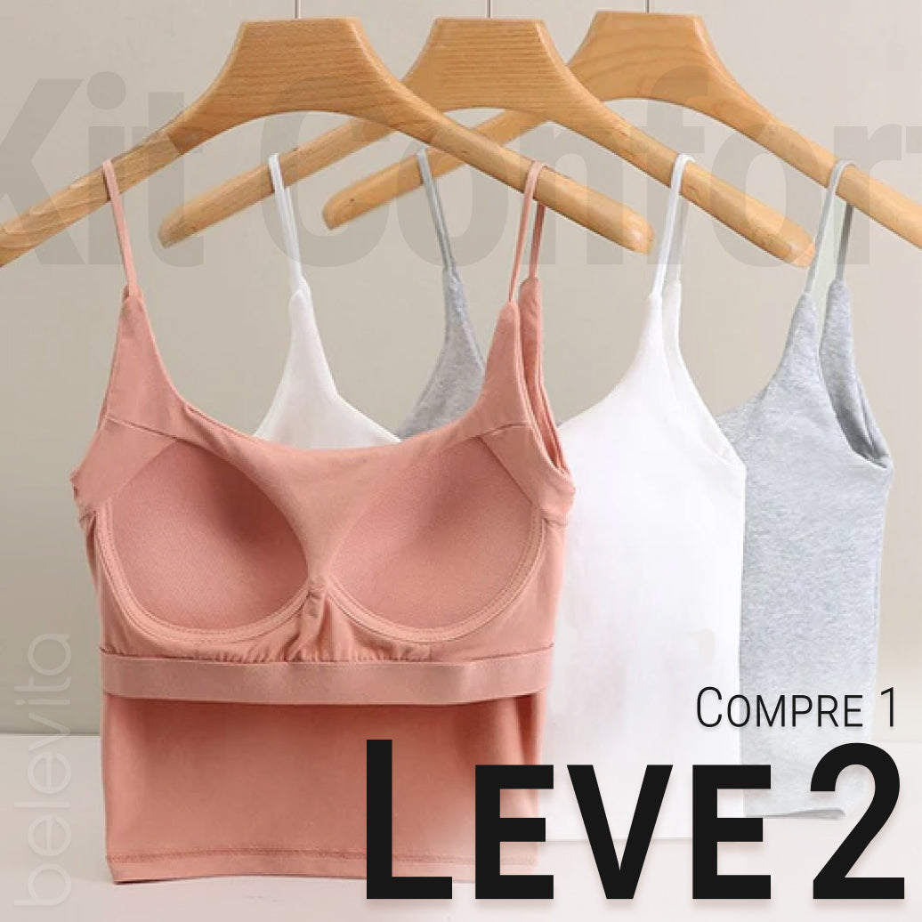 Sutiã Conforto Suporte Integrado Aura Harmonia Plenitude, Liberdade e Bem-estar o Dia Todo - Compre 1 Leve 2