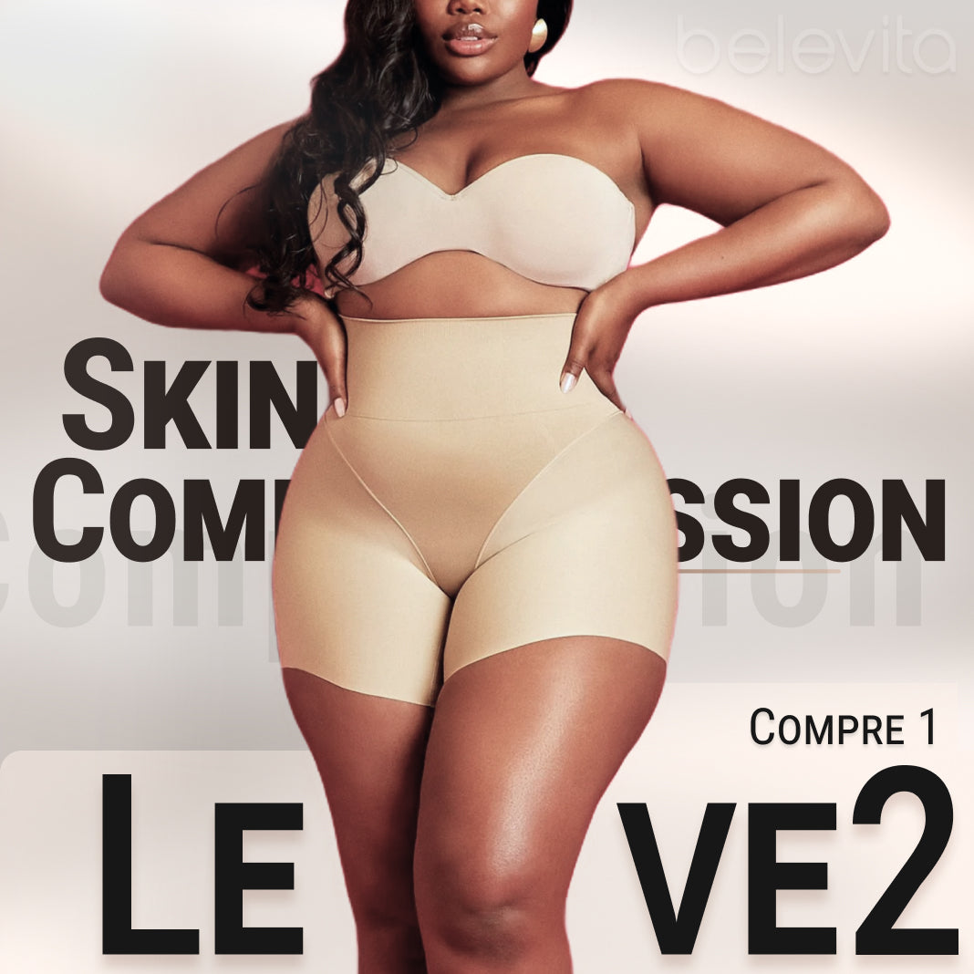 Short Modelador Compressão Suave Aura Harmonia, Silhueta Definida com Conforto Absoluto - Compre 1 Leve 2