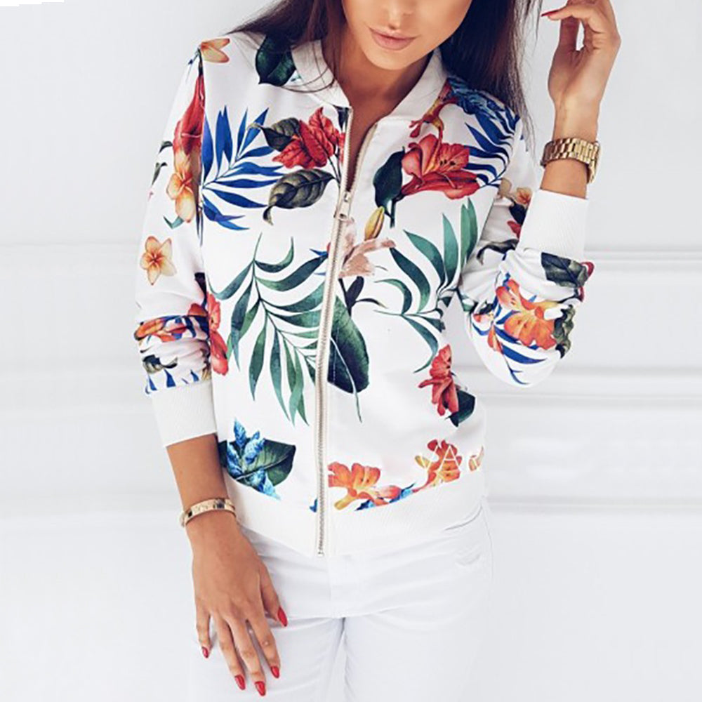 Jaqueta Feminina Bomber Slim Floral Ferrazi
