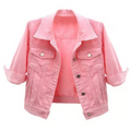Jaqueta Jeans Feminina Curta Casual Ferrazi