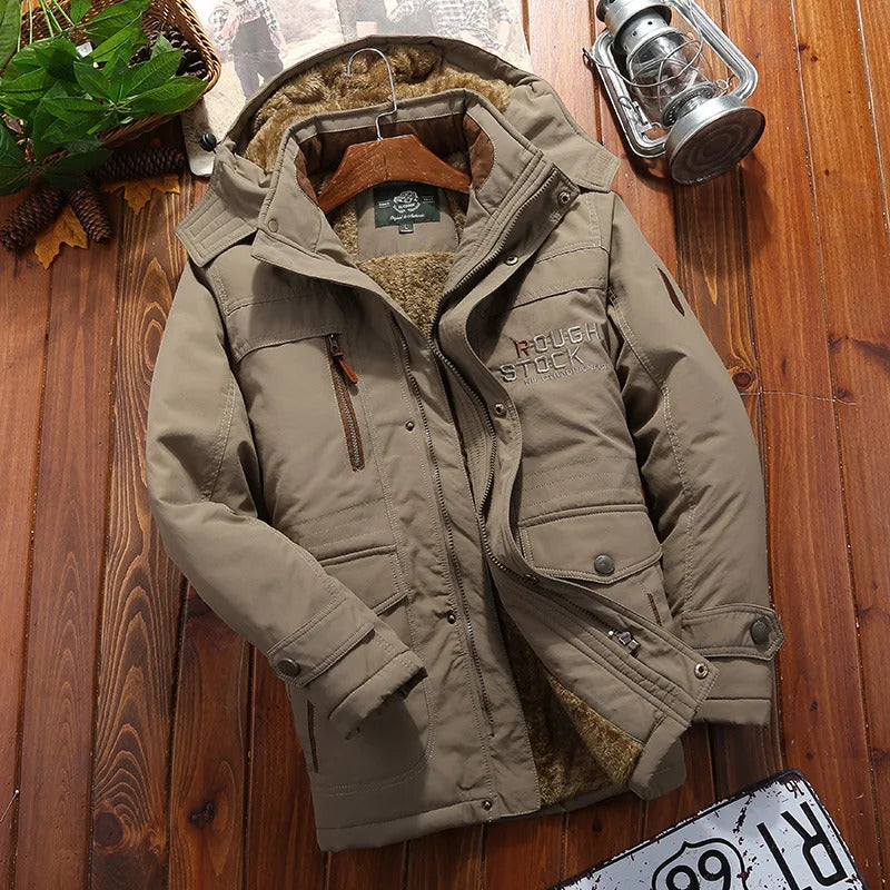 Jaqueta Masculina de Inverno com Capuz Forrada com Lã Ferrazi