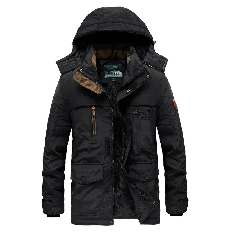 Jaqueta Masculina de Inverno com Capuz Forrada com Lã Ferrazi
