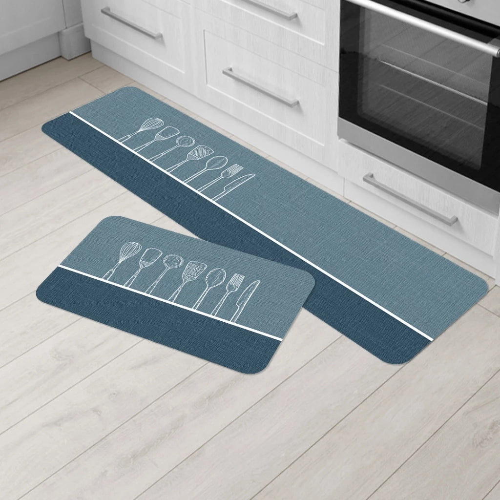 Kit 2 Tapetes Estampados para Cozinha Antiderrapante Ferrazi