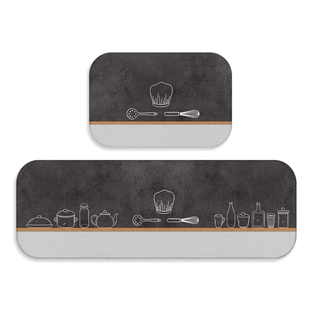 Kit 2 Tapetes Estampados para Cozinha Antiderrapante Ferrazi