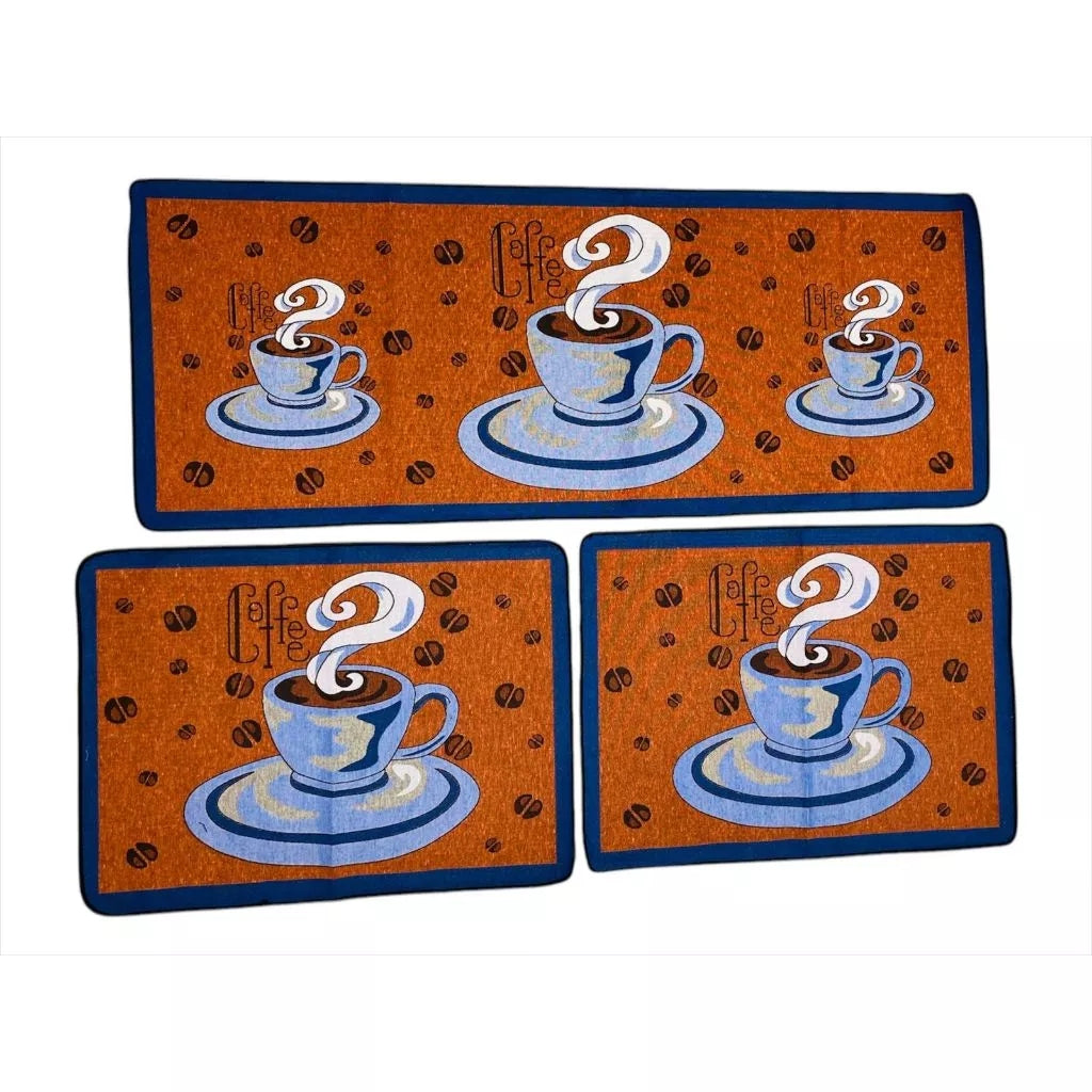 Kit 3 Tapetes Estampados para Cozinha Antiderrapante Ferrazi