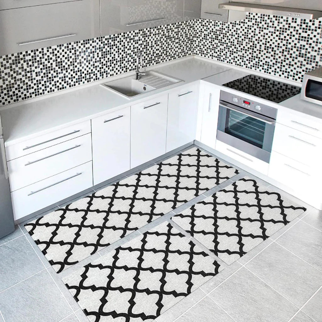 Kit 3 Tapetes Estampados para Cozinha Antiderrapante Ferrazi