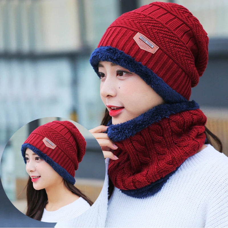 Kit Cachecol e Gorro Unissex de Algodão para Inverno Ferrazi