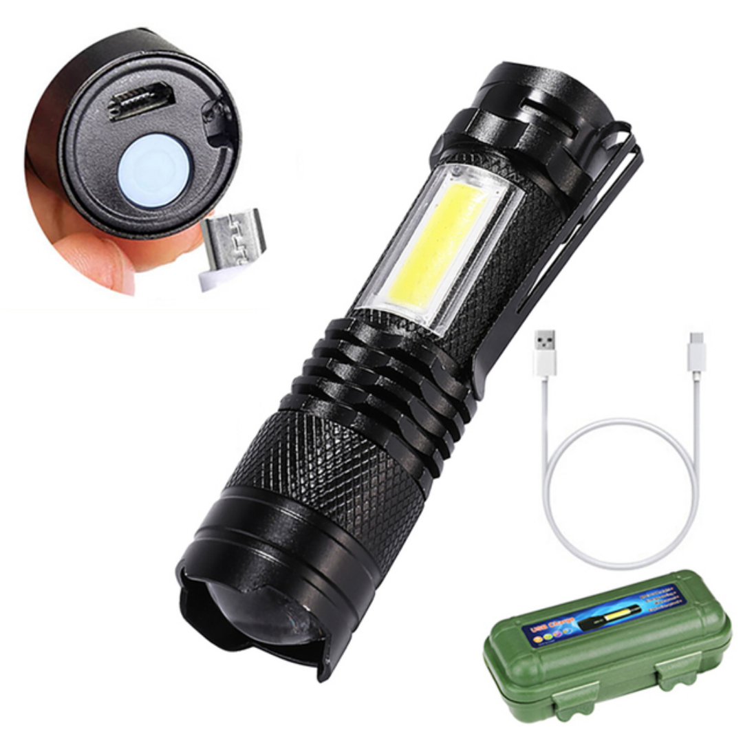 Lanterna Tática Recarregável USB | Super LED Zoom