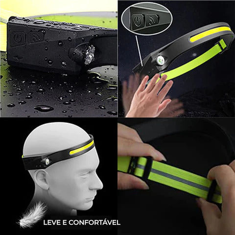 Lanterna de Cabeça Led Recarregável Impermeável Ferrazi | Compre 1 Leve 2