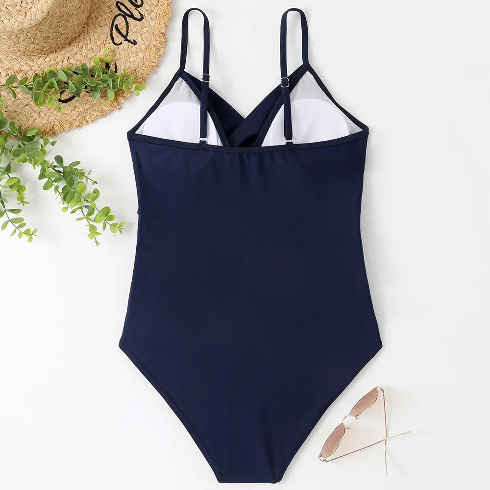 Maiô Feminino de Praia Estampado com Decote em V Ferrazi