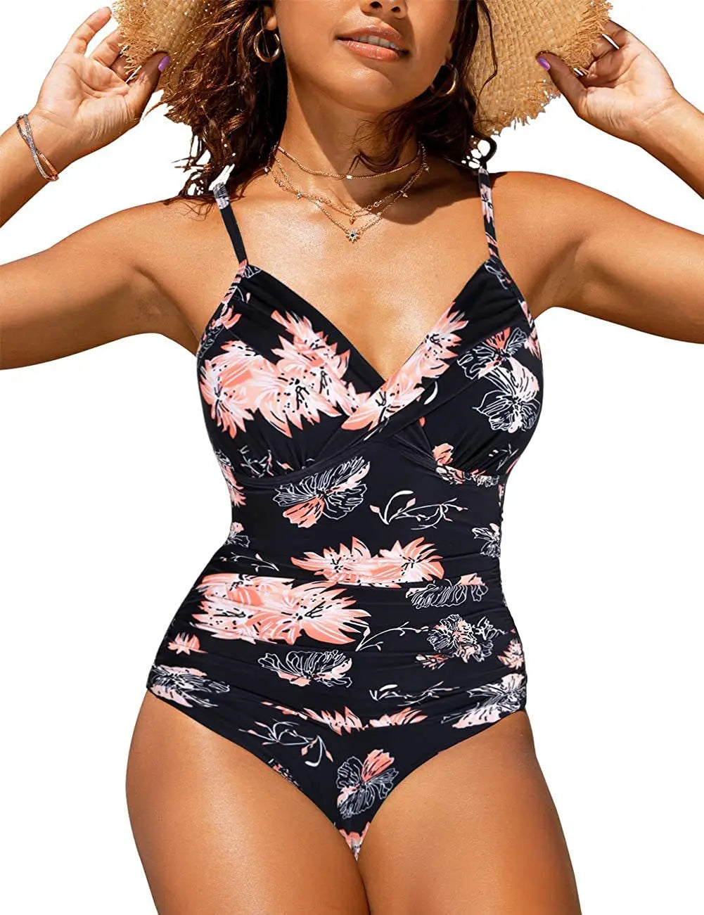 Maiô Feminino de Praia Estampado com Decote em V Ferrazi