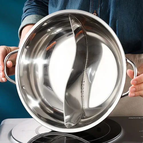 Panela com Divisória em Aço inoxidável com Tampa | MultiCook