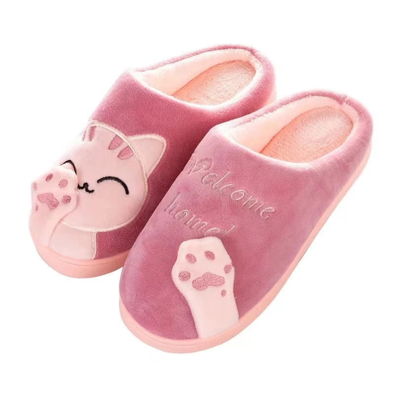 Pantufa Feminina Gato Peluciada para Inverno Antiderrapante Ferrazi